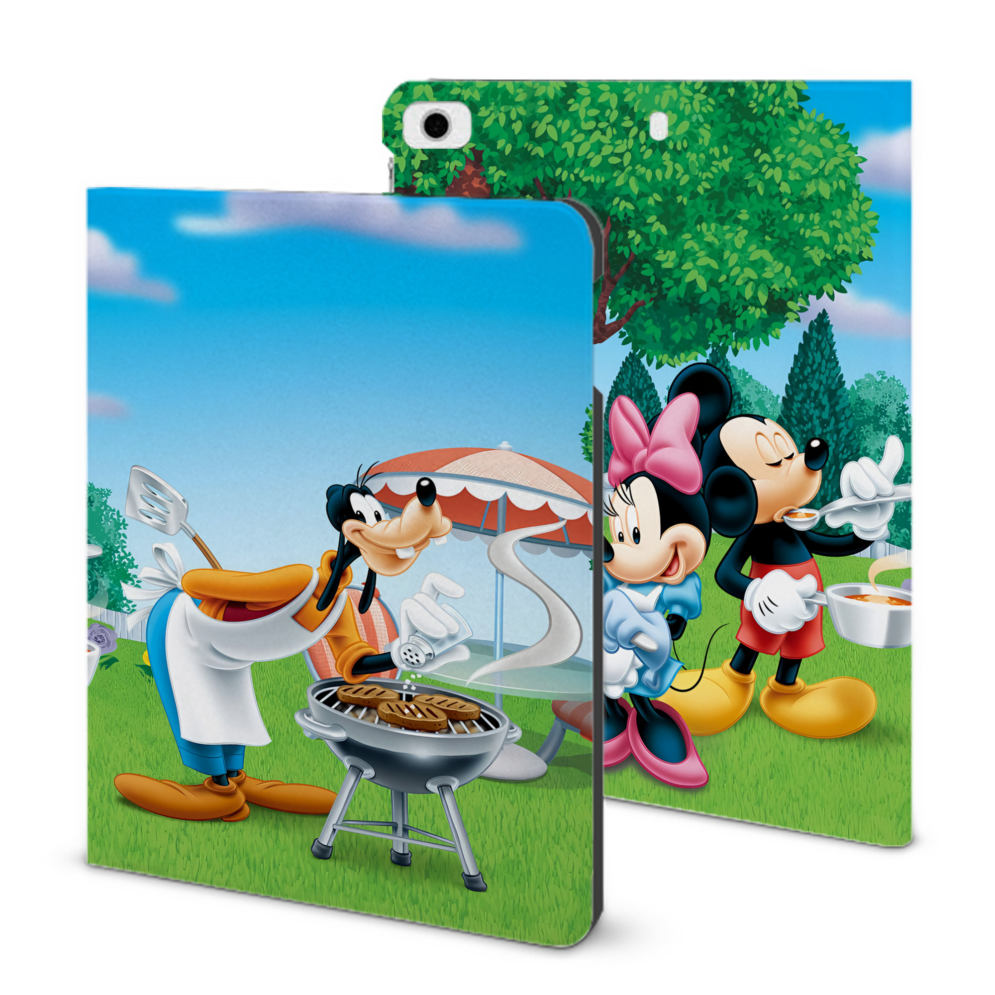 （画像用） ミッキーマウス Mickey Mouse IPad ケース ブック型 PUレザー TPU 耐衝撃 軽量 薄型 ペン収納なし 全面保護 IPad 各モデル対応